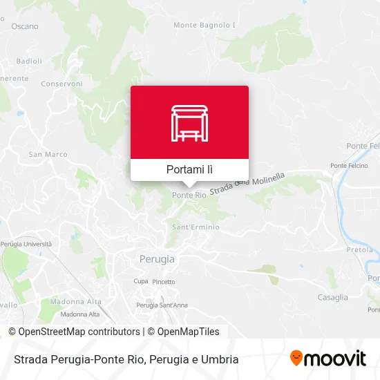 Mappa Strada Perugia-Ponte Rio