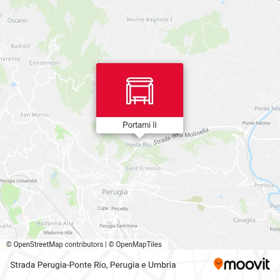 Mappa Strada Perugia-Ponte Rio
