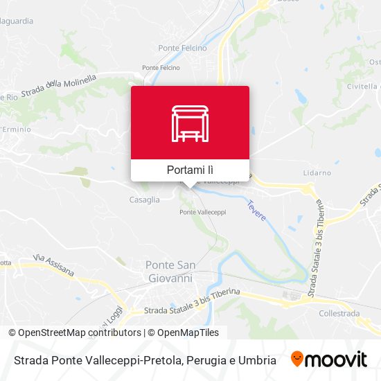 Mappa Strada Ponte Valleceppi-Pretola