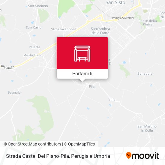 Mappa Strada Castel Del Piano-Pila
