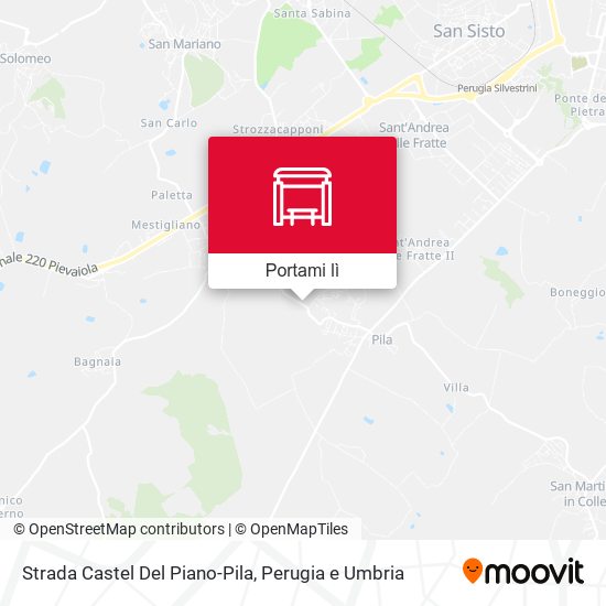 Mappa Strada Castel Del Piano-Pila