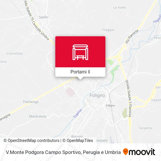Mappa V.Monte Podgora Campo Sportivo