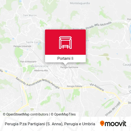 Mappa Perugia P.za Partigiani (S. Anna)