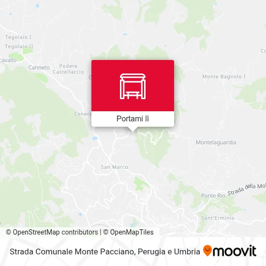 Mappa Strada Comunale Monte Pacciano