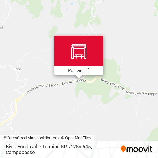 Mappa Bivio Fondovalle Tappino SP 72 / Ss 645