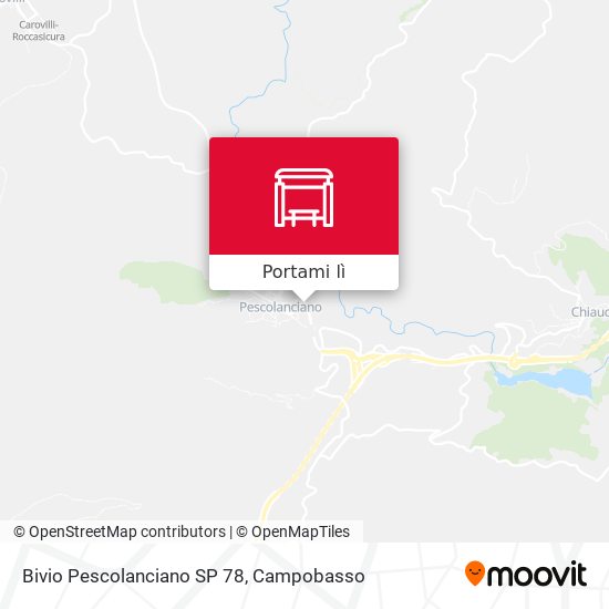 Mappa Bivio Pescolanciano SP 78