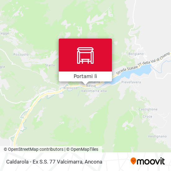 Mappa Caldarola - Ex S.S. 77 Valcimarra
