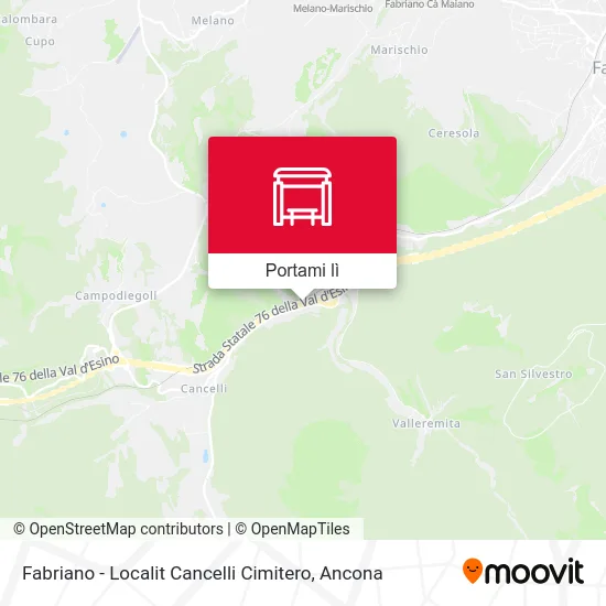 Mappa Fabriano - Localit Cancelli Cimitero