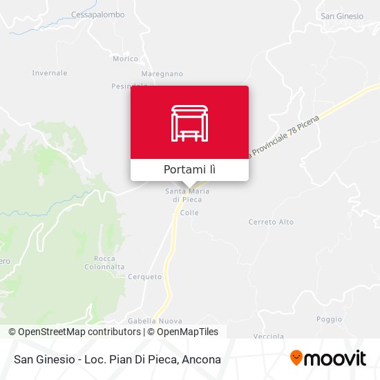 Mappa San Ginesio - Loc. Pian Di Pieca