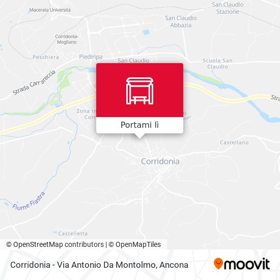 Mappa Corridonia - Via Antonio Da Montolmo