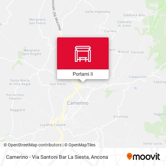Mappa Camerino - Via Santoni Bar La Siesta