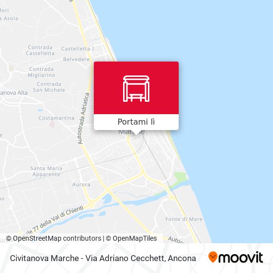 Mappa Civitanova Marche - Via Adriano Cecchett