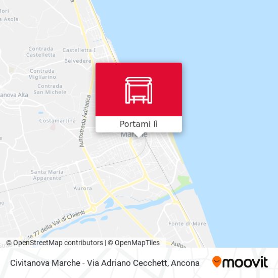 Mappa Civitanova Marche - Via Adriano Cecchett
