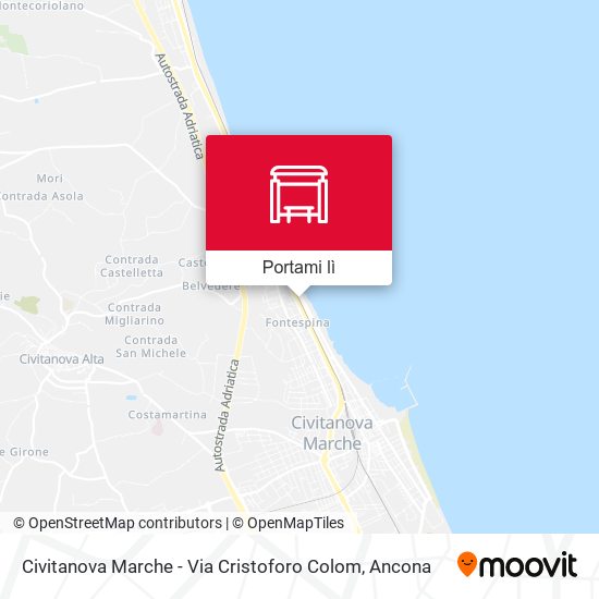 Mappa Civitanova Marche - Via Cristoforo Colom