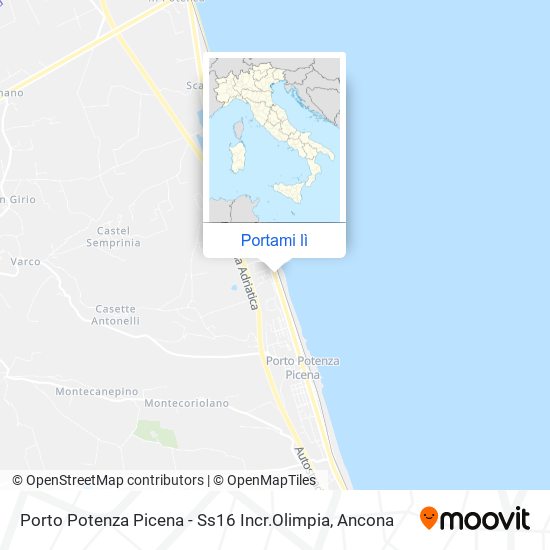 Mappa Porto Potenza Picena - Ss16 Incr.Olimpia