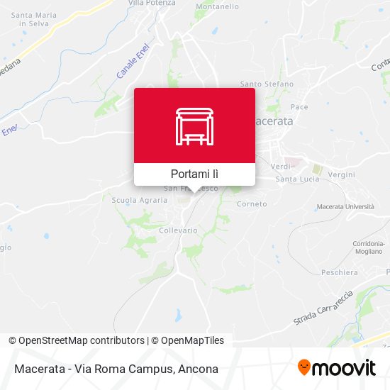 Mappa Macerata - Via Roma Campus