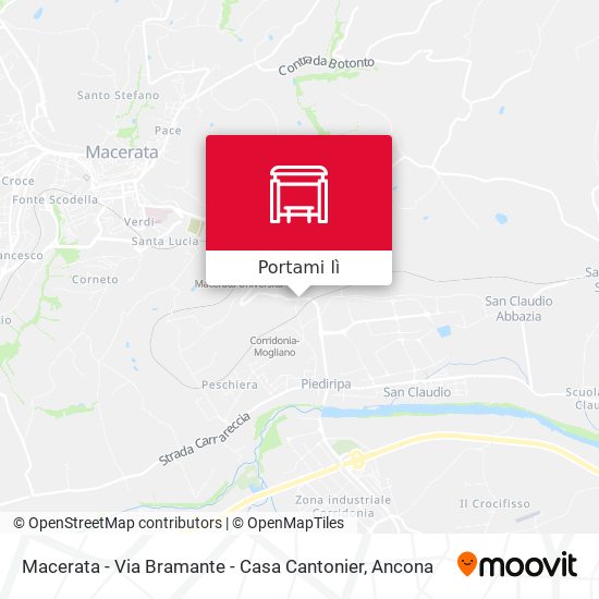 Mappa Macerata - Via Bramante - Casa Cantonier