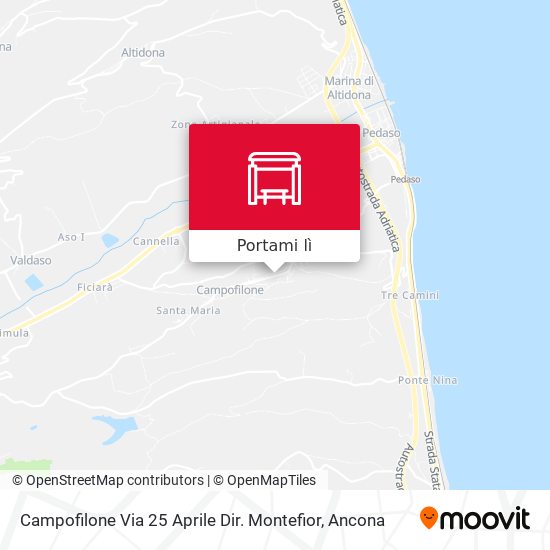 Mappa Campofilone Via 25 Aprile Dir. Montefior