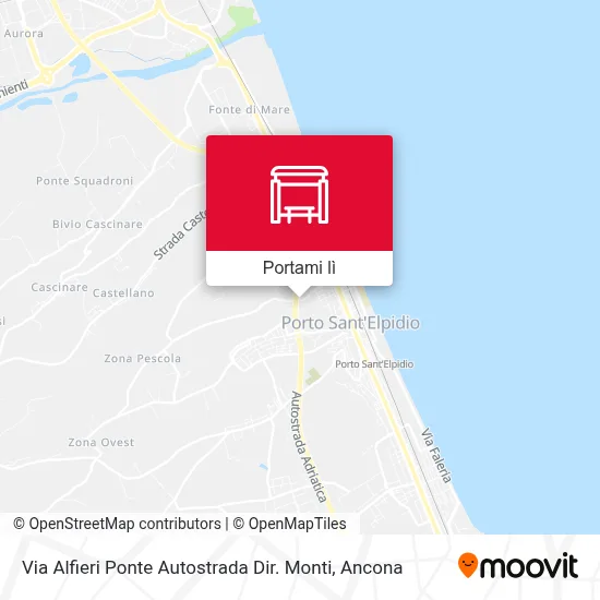 Mappa Via Alfieri Ponte Autostrada Dir. Monti