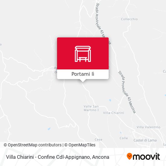 Mappa Villa Chiarini - Confine Cdl-Appignano