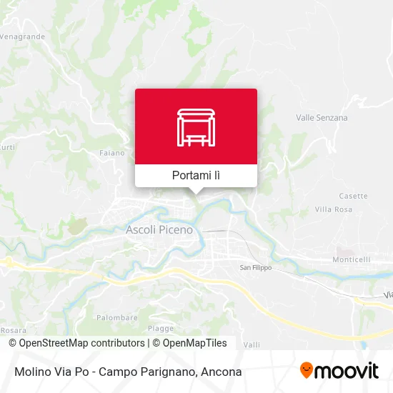 Mappa Molino Via Po - Campo Parignano