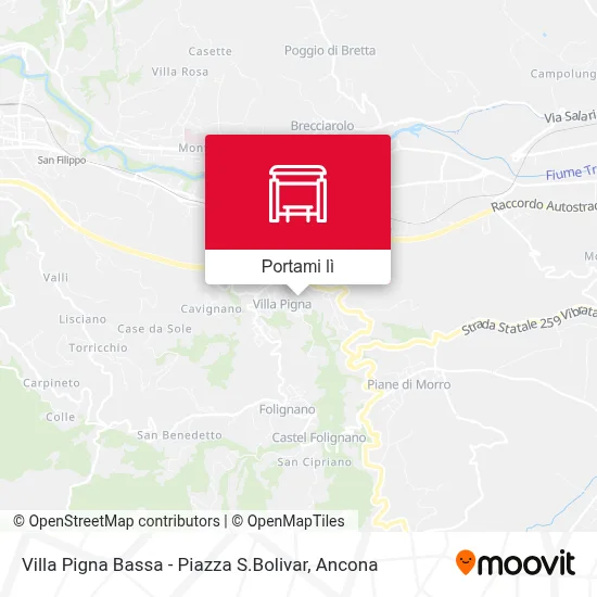 Mappa Villa Pigna Bassa - Piazza S.Bolivar
