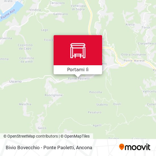 Mappa Bivio Bovecchio - Ponte Paoletti