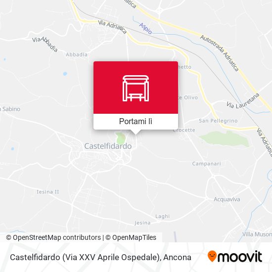 Mappa Castelfidardo (Via XXV Aprile Ospedale)