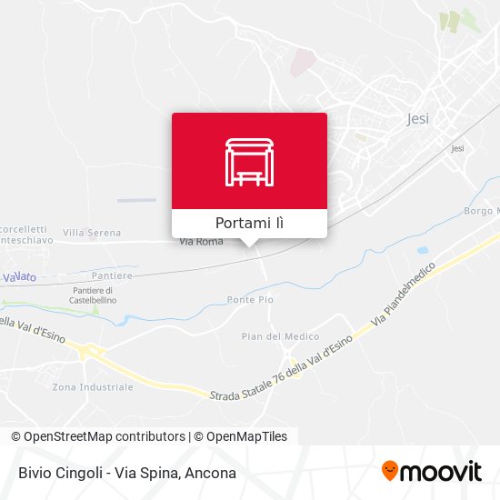 Mappa Bivio Cingoli - Via Spina