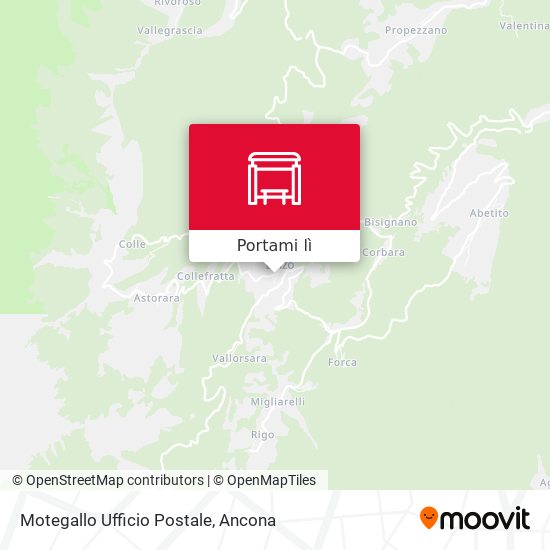 Mappa Motegallo Ufficio Postale