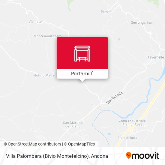 Mappa Villa Palombara (Bivio Montefelcino)