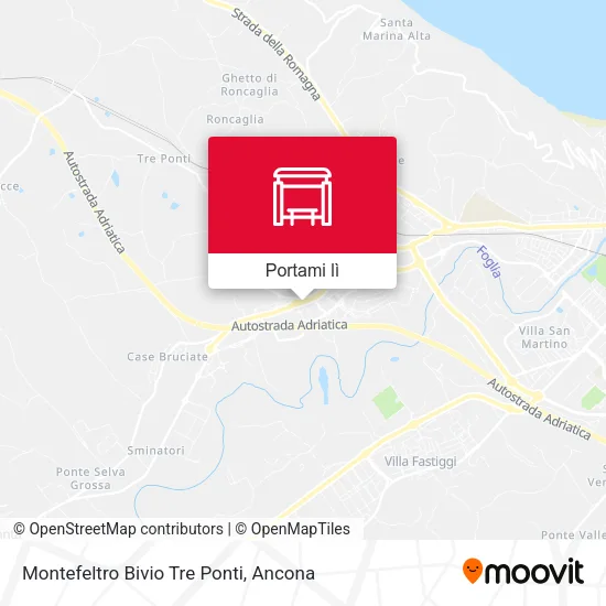 Mappa Montefeltro Bivio Tre Ponti