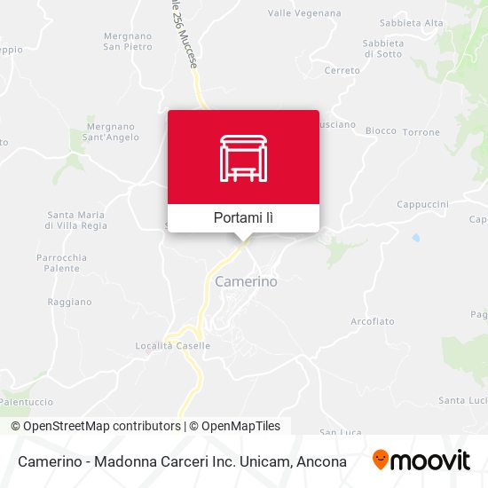 Mappa Camerino - Madonna Carceri Inc. Unicam