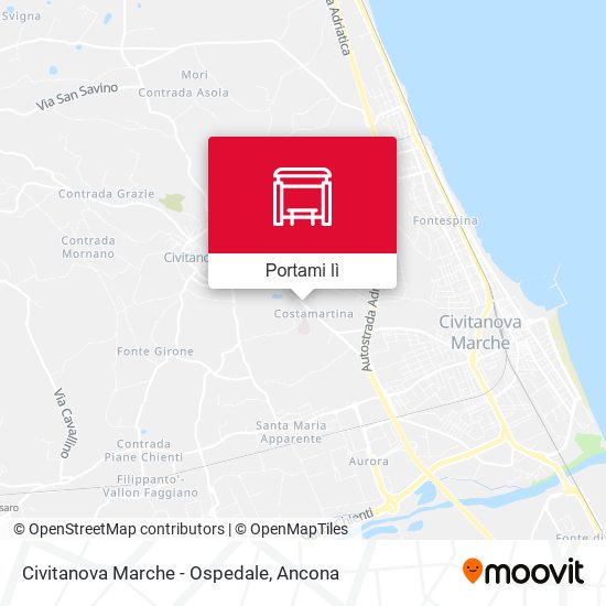 Mappa Civitanova Marche - Ospedale