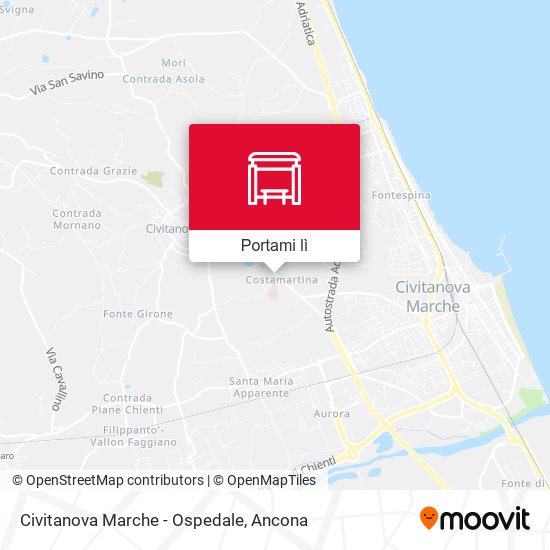 Mappa Civitanova Marche - Ospedale