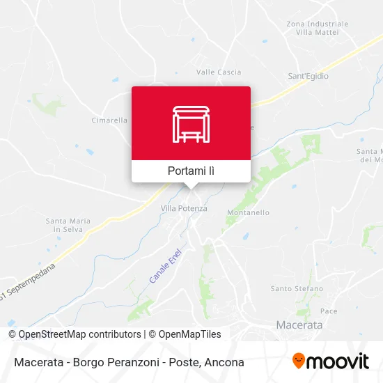Mappa Macerata - Borgo Peranzoni - Poste