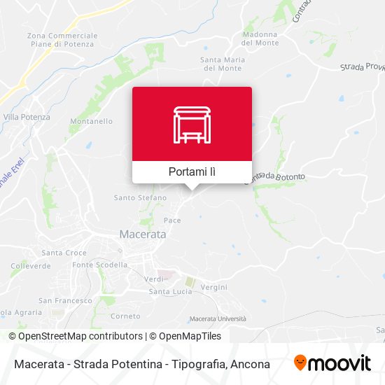 Mappa Macerata - Strada Potentina - Tipografia