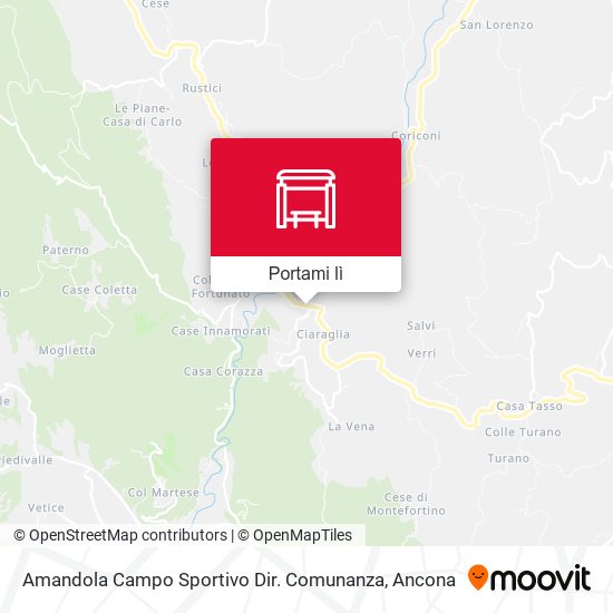 Mappa Amandola Campo Sportivo Dir. Comunanza