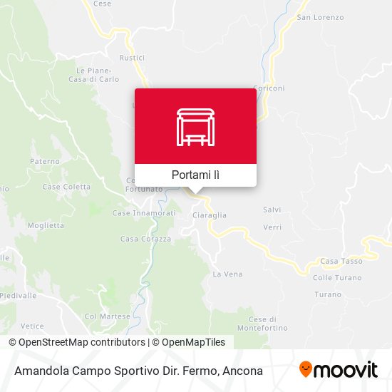 Mappa Amandola Campo Sportivo Dir. Fermo