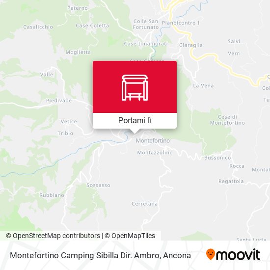 Mappa Montefortino Camping Sibilla Dir. Ambro