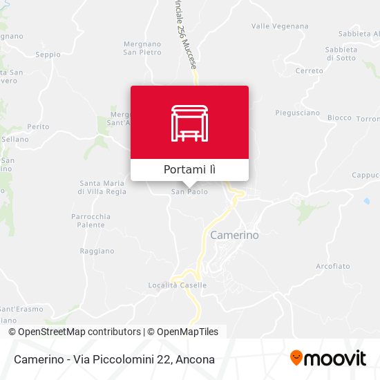 Mappa Camerino - Via Piccolomini 22