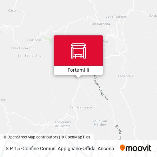 Mappa S.P. 15 -Confine Comuni Appignano-Offida