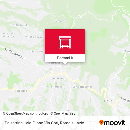 Mappa Palestrina | Via Eliano Via Cori