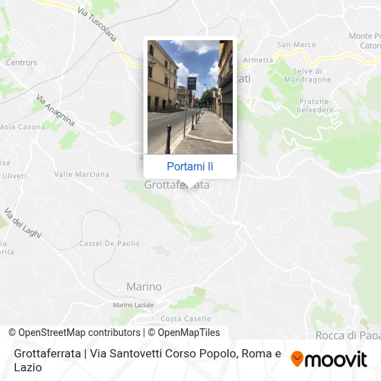 Mappa Grottaferrata | Via Santovetti Corso Popolo