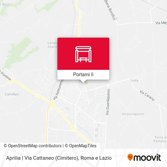 Mappa Aprilia | Via Cattaneo (Cimitero)