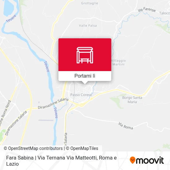 Mappa Fara Sabina | Via Ternana Via Matteotti