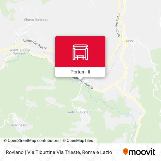 Mappa Roviano | Via Tiburtina Via Trieste