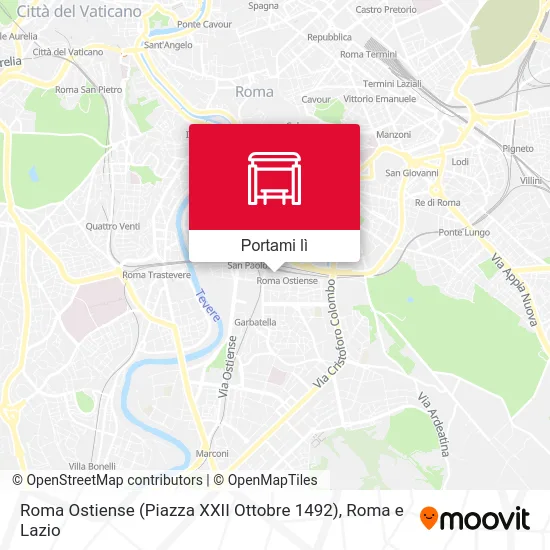Mappa Roma Ostiense (Piazza XXII Ottobre 1492)