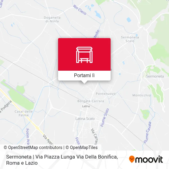 Mappa Sermoneta | Via Piazza Lunga Via Della Bonifica
