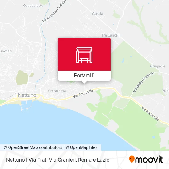 Mappa Nettuno | Via Frati Via Granieri